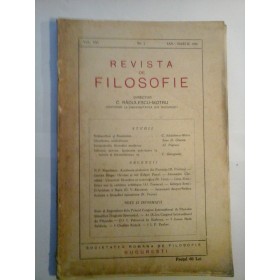 REVISTA  DE  FILOSOFIE * Nr. 1 * Ianuarie-Martie 1936  -  Director C. RADULESCU-MOTRU 